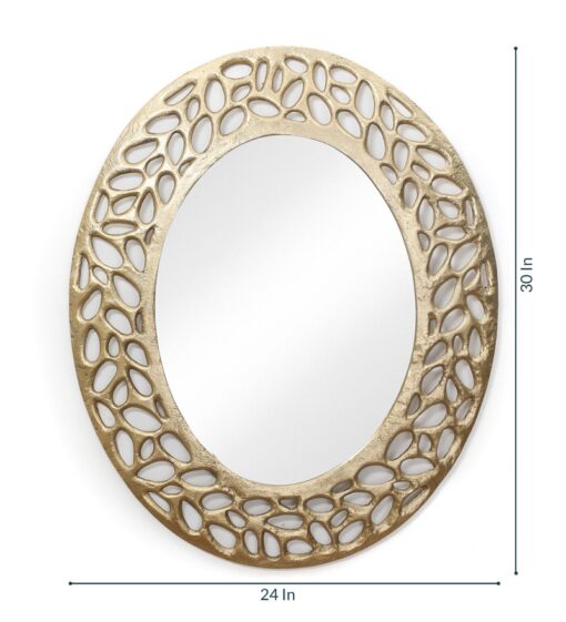 Gold Oval aluminum decorative wall mirror by Cocovey - Image 5