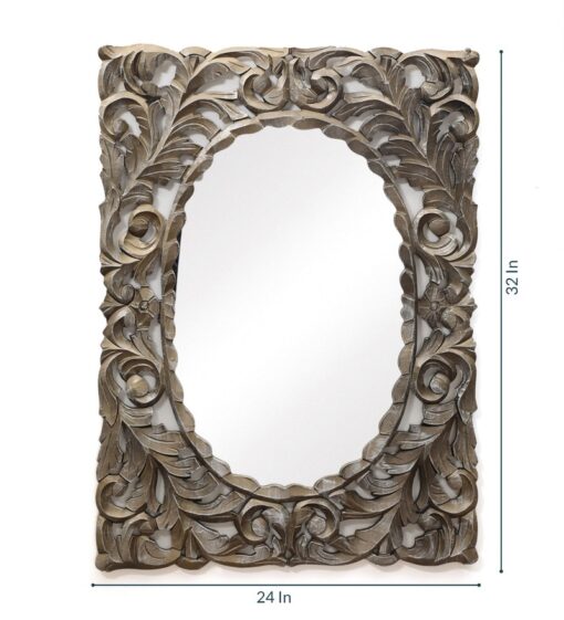 Hand carved decorative wall mirror by Cocovey - Image 5