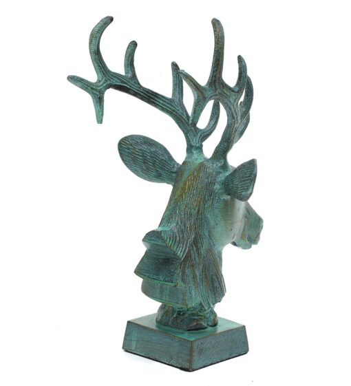 Antique Green Aluminium Deer Sculpture by Cocovey - Image 5