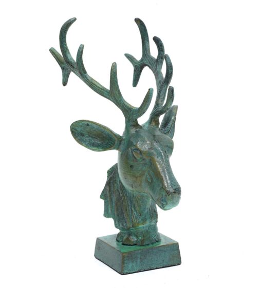 Antique Green Aluminium Deer Sculpture by Cocovey - Image 3