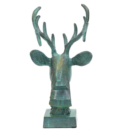 Antique Green Aluminium Deer Sculpture by Cocovey - Image 6