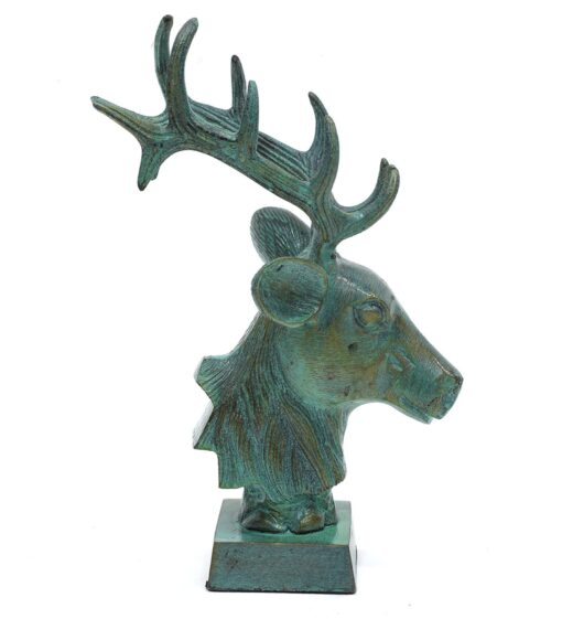 Antique Green Aluminium Deer Sculpture by Cocovey - Image 4