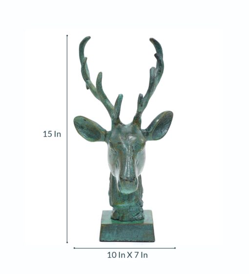 Antique Green Aluminium Deer Sculpture by Cocovey - Image 7