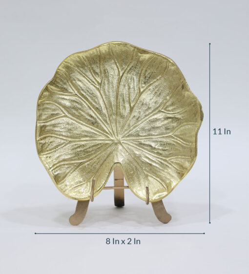 Golden Aluminium Lotus Leaf Sculpture by Cocovey - Image 5