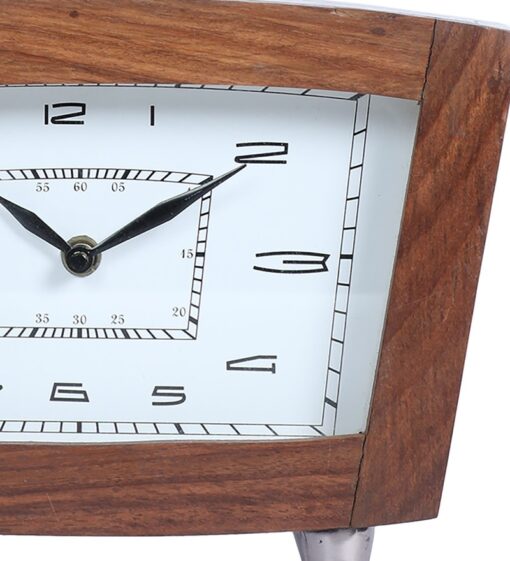 White Brown Wooden Study Table Clock By Cocovey - Image 3