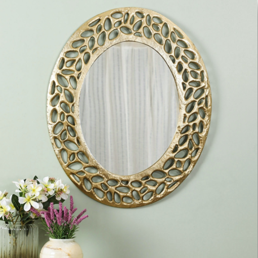 Gold Oval aluminum decorative wall mirror by Cocovey