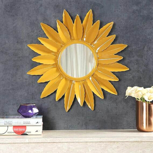 Sunburst Yellowcolour Decorative Mirror By Cocovey