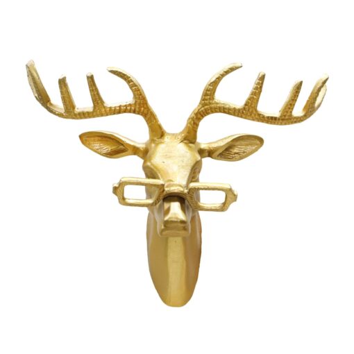 Gold Aluminium Deer Wall Head - Image 3